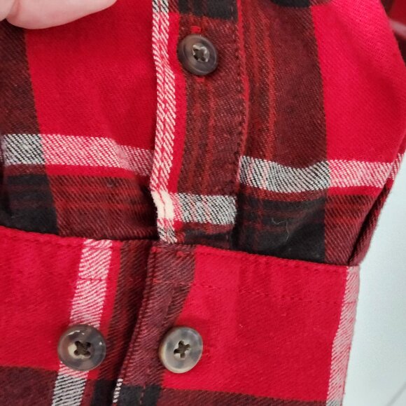 Duluth Trading Co. Women's Red Buffalo Plaid Button Down Long Sleeve Flannel- XL - Picture 5 of 8